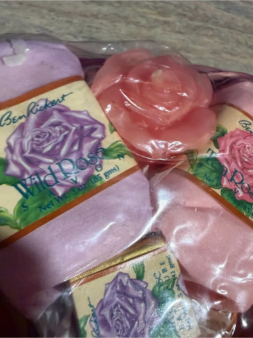 Ben Rickert 8-Piece Discontinued Wild Rose Floral Bath Gift Basket Set -